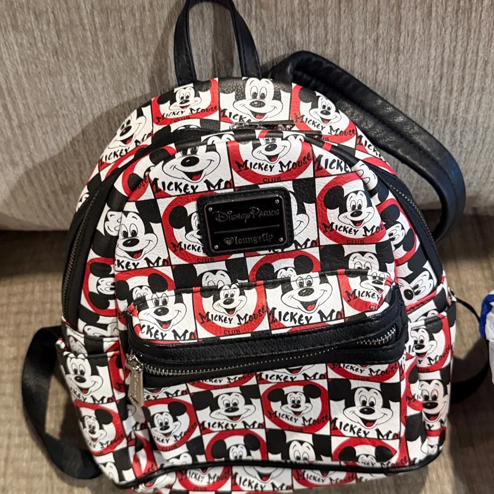 Disney The original Mickey Mouse Club loungefly Black &Red Mickey backpack